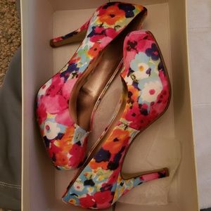 Kim Rogers floral heels